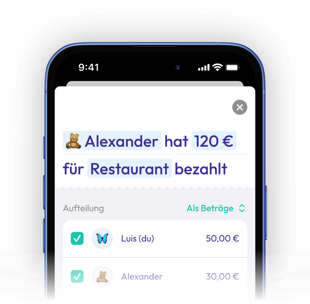 Rechnung einfach aufteilen